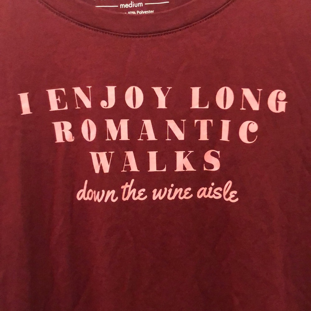 Wine Graphic Tee NWT Size Medium